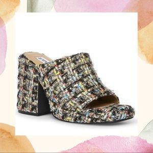 Tweed Block Heel Mule